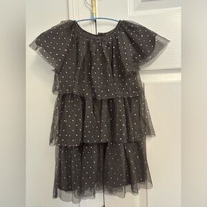 GAP Toddler Dress, Grey with silver sparkles.